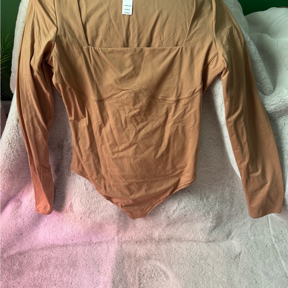 PINK Victoria's Secret Tan bodysuit NWT